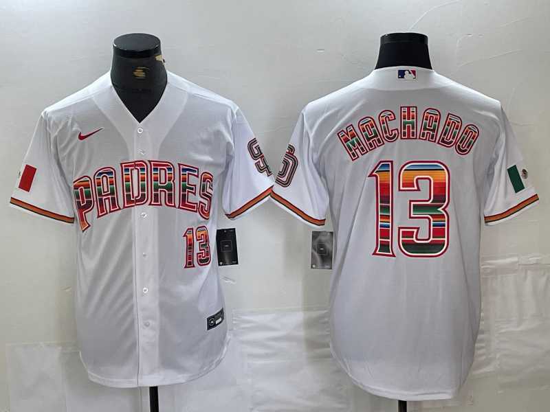 Mens San Diego Padres #13 Manny Machado Mexico White Cool Base Stitched Baseball Jersey Dzhi->san diego padres->MLB Jersey